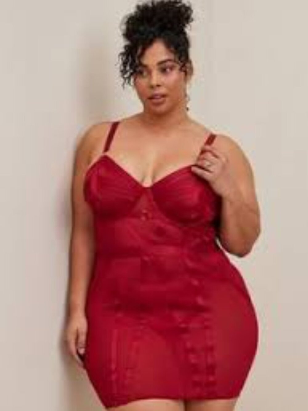 NWT Torrid Curve 2X Cutout Strappy Chemise Red Lingerie Coquette Fitted